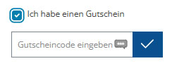 Eingabe des Gutscheincodes im Warenkorb