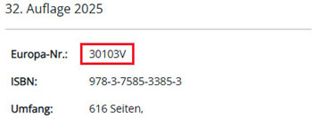 Europa-Nummer eines digitalen Buches