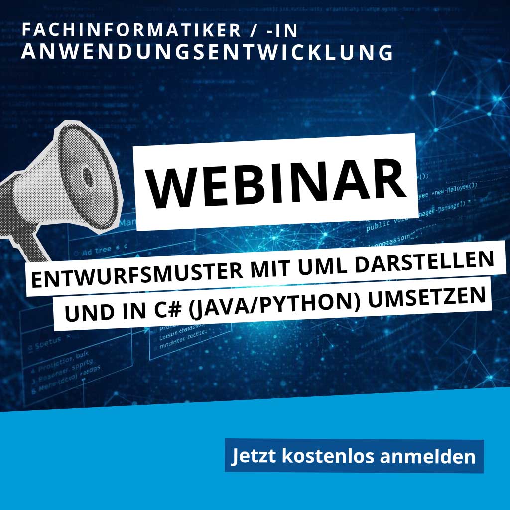 Kostenloses IT-Webinar: Entwurfsmuster – von UML zur Programmiersprache