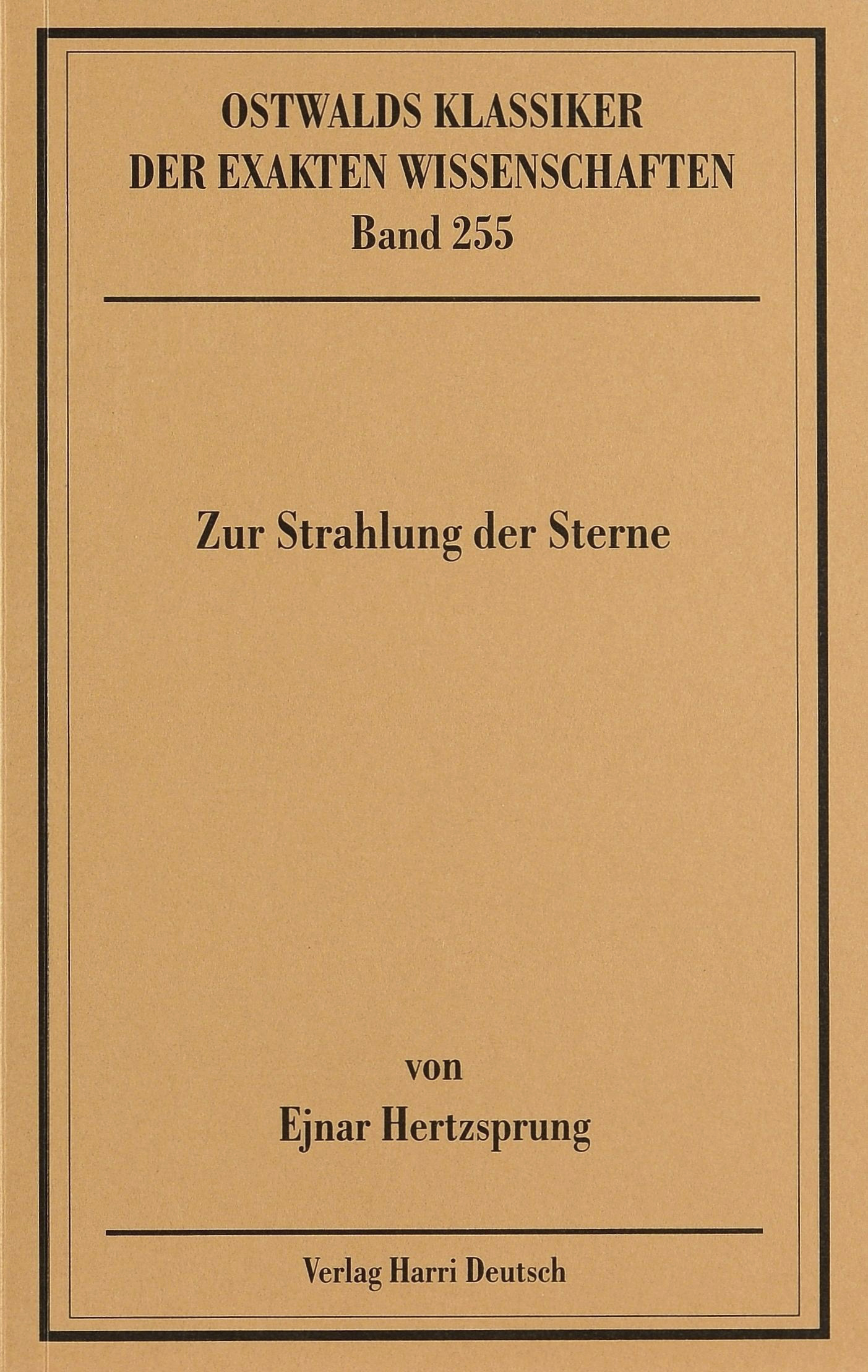 Zur Strahlung der Sterne (Hertzsprung)