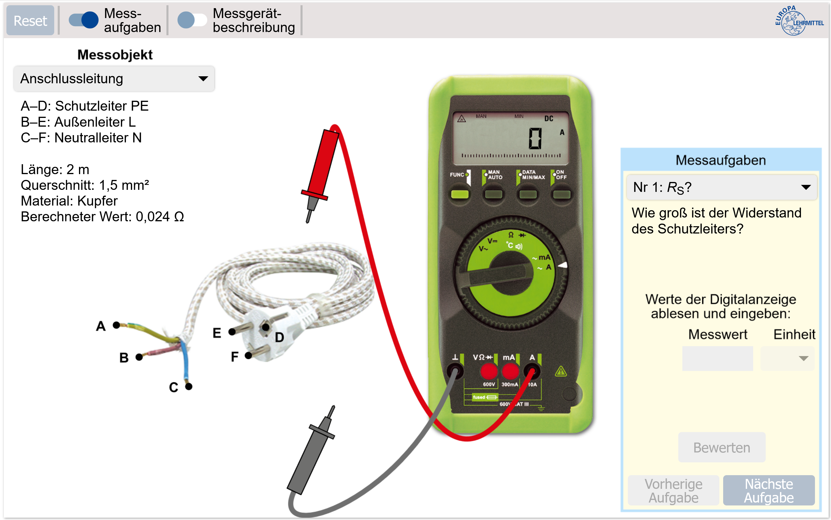 Elektrisches Schaltbild mit einem Netzgerät