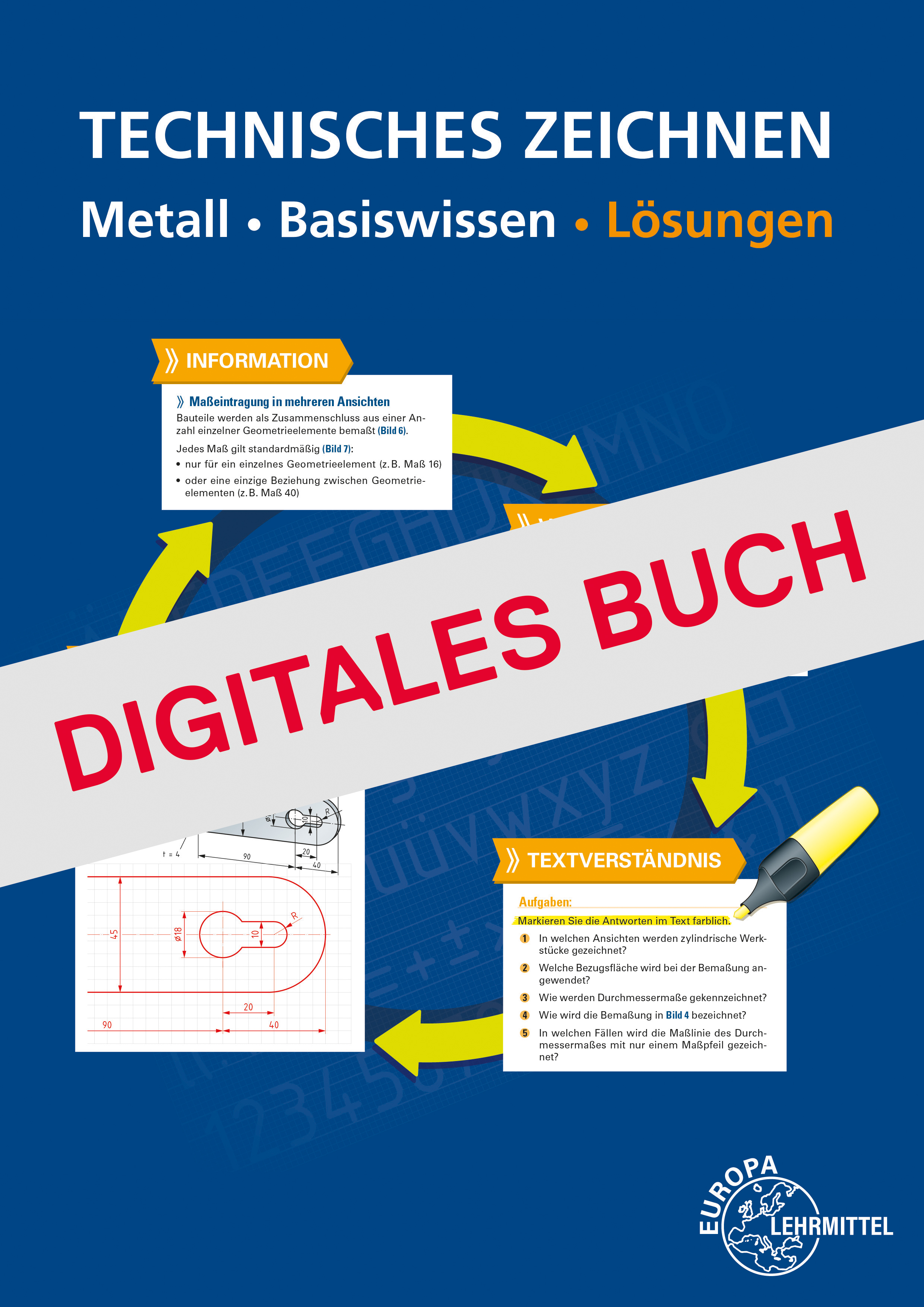 Lösungen zu 14340, Technisches Zeichen Metall Basiswissen Digitales Buch